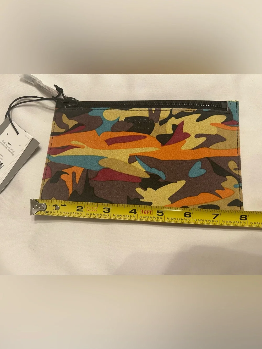 Liebeskind Suede Multicolor Camo Zip Pouch NIB